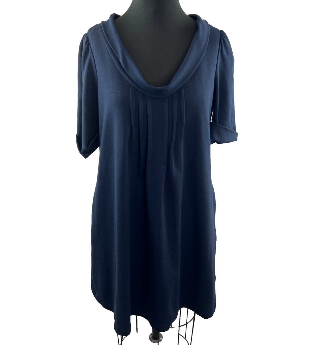 Nordstrom ALI RA Navy Blue Professional Drape Flowy Short Dress Size 8 M Medium